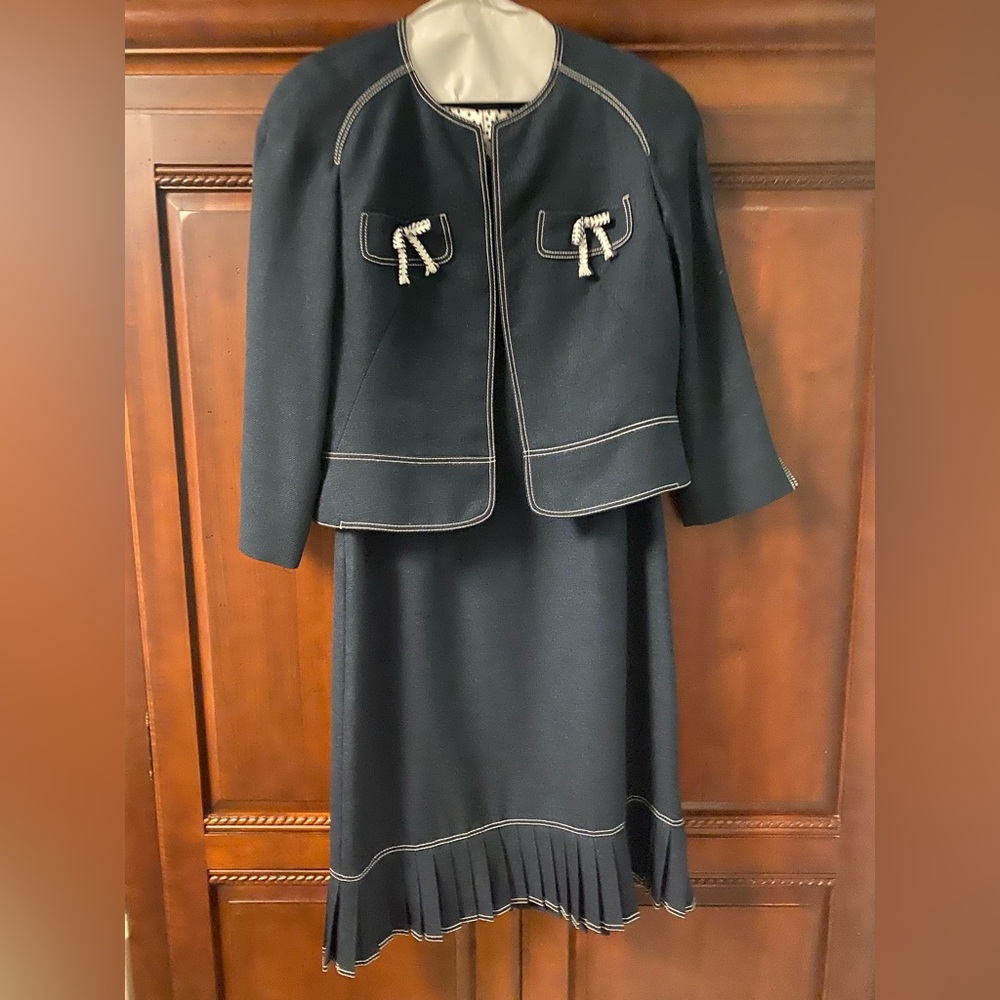 Nipon Boutique Navy Midi Dress and Suit Jacket